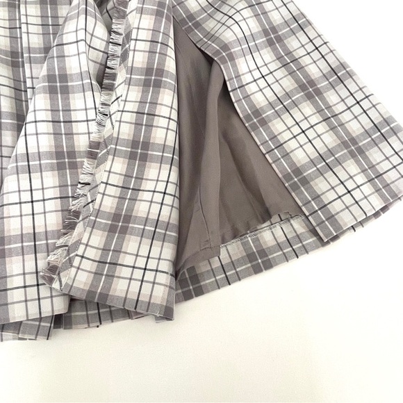 Aritzia Plaid Midi Skirt in Brown and Cream - Picture 7 of 9